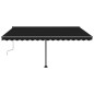 vidaXL Markise Manuell Einziehbar mit LED 400x300 cm Anthrazit vidaXL Markise Manuell Einziehbar mit LED 400x300 cm Anthrazit