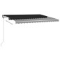 vidaXL Markise Manuell Einziehbar mit LED 400x300 cm Anthrazit vidaXL Markise Manuell Einziehbar mit LED 400x300 cm Anthrazit