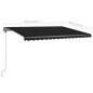 vidaXL Markise Manuell Einziehbar mit LED 400x300 cm Anthrazit vidaXL Markise Manuell Einziehbar mit LED 400x300 cm Anthrazit