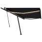 vidaXL Markise Manuell Einziehbar mit LED 500x300 cm Anthrazit vidaXL Markise Manuell Einziehbar mit LED 500x300 cm Anthrazit