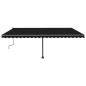 vidaXL Markise Manuell Einziehbar mit LED 500x300 cm Anthrazit vidaXL Markise Manuell Einziehbar mit LED 500x300 cm Anthrazit