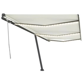 vidaXL Markise Manuell Einziehbar mit LED 600x300 cm Creme