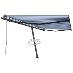 Standmarkise Automatisch 450x300 cm Blau/Weiß