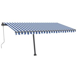 Standmarkise Automatisch 450x300 cm Blau/Weiß