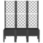 vidaXL Pflanzkübel mit Rankgitter Schwarz 120x40x142 cm PP vidaXL Pflanzkübel mit Rankgitter Schwarz 120x40x142 cm PP