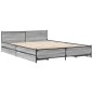 vidaXL Bettgestell mit Schubladen Grau Sonoma 120x200 cm Holzwerkstoff vidaXL Bettgestell mit Schubladen Grau Sonoma 120x200 cm Holzwerkstoff