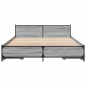 vidaXL Bettgestell mit Schubladen Grau Sonoma 120x200 cm Holzwerkstoff vidaXL Bettgestell mit Schubladen Grau Sonoma 120x200 cm Holzwerkstoff
