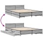 vidaXL Bettgestell mit Schubladen Grau Sonoma 120x200 cm Holzwerkstoff vidaXL Bettgestell mit Schubladen Grau Sonoma 120x200 cm Holzwerkstoff