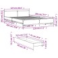 vidaXL Bettgestell mit Schubladen Grau Sonoma 120x200 cm Holzwerkstoff vidaXL Bettgestell mit Schubladen Grau Sonoma 120x200 cm Holzwerkstoff