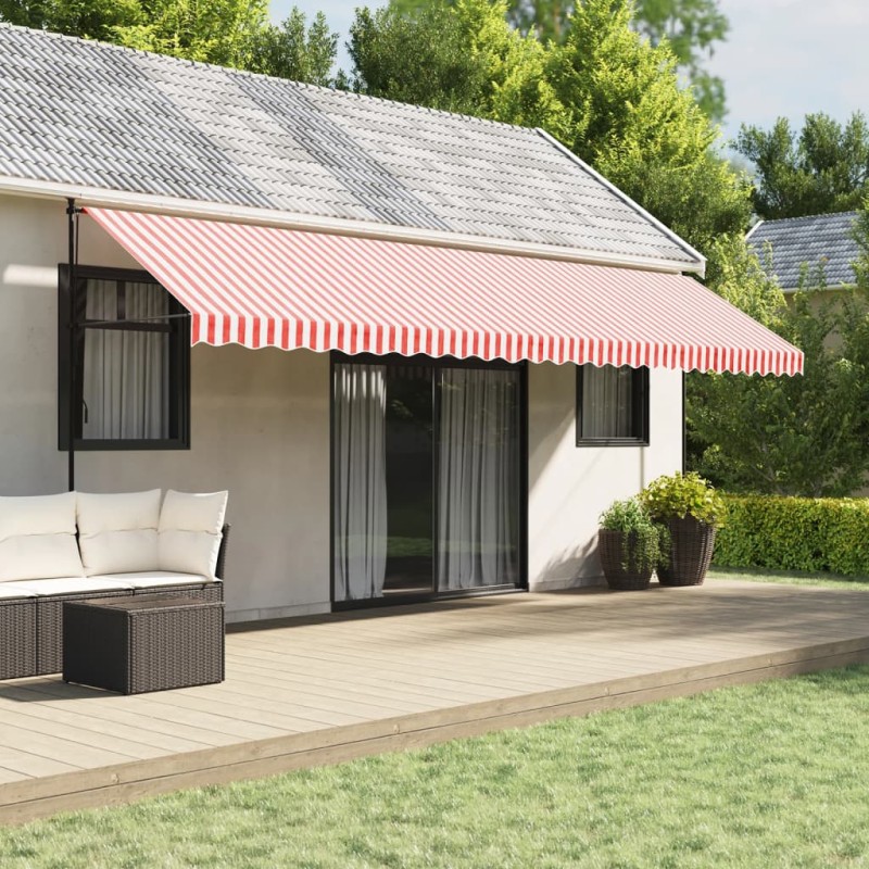 vidaXL Markisenbespannung Rot und Weiß Gestreift 6x3 m vidaXL Markisenbespannung Rot und Weiß Gestreift 6x3 m