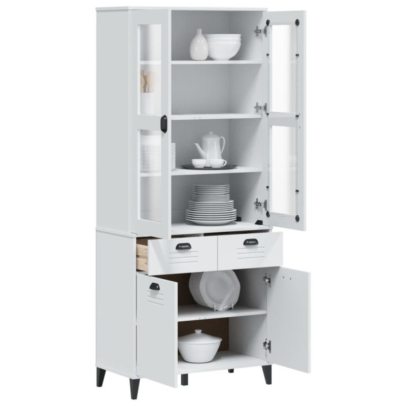 vidaXL Highboard VIKEN Weiß 80x40x190 cm Massivholz Kiefer vidaXL Highboard VIKEN Weiß 80x40x190 cm Massivholz Kiefer