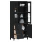 vidaXL Highboard VIKEN Schwarz 80x40x190 cm Massivholz Kiefer vidaXL Highboard VIKEN Schwarz 80x40x190 cm Massivholz Kiefer