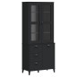 vidaXL Highboard VIKEN Schwarz 80x40x190 cm Massivholz Kiefer vidaXL Highboard VIKEN Schwarz 80x40x190 cm Massivholz Kiefer