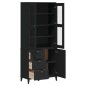 vidaXL Highboard VIKEN Schwarz 80x40x190 cm Massivholz Kiefer vidaXL Highboard VIKEN Schwarz 80x40x190 cm Massivholz Kiefer