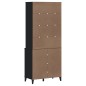 vidaXL Highboard VIKEN Schwarz 80x40x190 cm Massivholz Kiefer vidaXL Highboard VIKEN Schwarz 80x40x190 cm Massivholz Kiefer