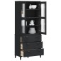 vidaXL Highboard VIKEN Schwarz 80x40x190 cm Massivholz Kiefer vidaXL Highboard VIKEN Schwarz 80x40x190 cm Massivholz Kiefer