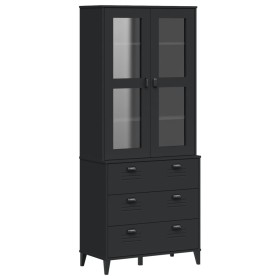 vidaXL Highboard VIKEN Schwarz 80x40x190 cm Massivholz Kiefer