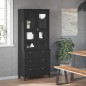 vidaXL Highboard VIKEN Schwarz 80x40x190 cm Massivholz Kiefer vidaXL Highboard VIKEN Schwarz 80x40x190 cm Massivholz Kiefer