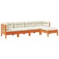 vidaXL 5-tlg. Garten-Sofagarnitur mit Kissen Wachsbraun Kiefernholz vidaXL 5-tlg. Garten-Sofagarnitur mit Kissen Wachsbraun Kiefernholz