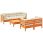 vidaXL 6-tlg. Garten-Sofagarnitur mit Kissen Wachsbraun Kiefernholz vidaXL 6-tlg. Garten-Sofagarnitur mit Kissen Wachsbraun Kiefernholz