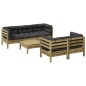 vidaXL 6-tlg. Garten-Sofagarnitur mit Kissen Kiefernholz Imprägniert vidaXL 6-tlg. Garten-Sofagarnitur mit Kissen Kiefernholz Imprägniert