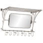 vidaXL Wandgarderobe mit Kleiderhaken & Spiegel Aluminium vidaXL Wandgarderobe mit Kleiderhaken & Spiegel Aluminium