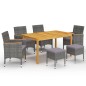 vidaXL 7-tlg. Garten-Essgruppe Grau vidaXL 7-tlg. Garten-Essgruppe Grau