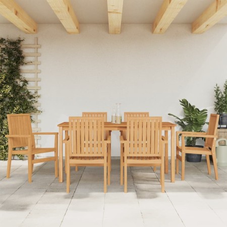 vidaXL 7-tlg. Garten-Essgruppe Massivholz Teak