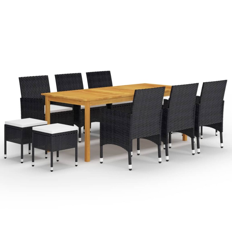 vidaXL 11-tlg. Garten-Essgruppe Schwarz vidaXL 11-tlg. Garten-Essgruppe Schwarz