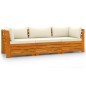 vidaXL 3-Sitzer-Gartensofa mit Kissen Massivholz Akazie vidaXL 3-Sitzer-Gartensofa mit Kissen Massivholz Akazie