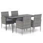 vidaXL 5-tlg. Garten-Essgruppe mit Kissen Anthrazit Poly Rattan vidaXL 5-tlg. Garten-Essgruppe mit Kissen Anthrazit Poly Rattan