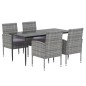 vidaXL 5-tlg. Garten-Essgruppe mit Kissen Anthrazit Poly Rattan vidaXL 5-tlg. Garten-Essgruppe mit Kissen Anthrazit Poly Rattan