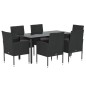 vidaXL 7-tlg. Garten-Essgruppe mit Kissen Schwarz Poly Rattan vidaXL 7-tlg. Garten-Essgruppe mit Kissen Schwarz Poly Rattan