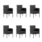 vidaXL 7-tlg. Garten-Essgruppe mit Kissen Schwarz Poly Rattan vidaXL 7-tlg. Garten-Essgruppe mit Kissen Schwarz Poly Rattan