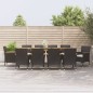 vidaXL 11-tlg. Garten-Essgruppe mit Kissen Schwarz Poly Rattan vidaXL 11-tlg. Garten-Essgruppe mit Kissen Schwarz Poly Rattan