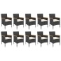 vidaXL 11-tlg. Garten-Essgruppe mit Kissen Schwarz Poly Rattan vidaXL 11-tlg. Garten-Essgruppe mit Kissen Schwarz Poly Rattan