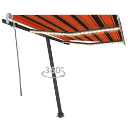 Gelenkarmmarkise mit LED 300x250 cm Orange und Braun
