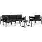 vidaXL 6-tlg. Garten-Lounge-Set mit Kissen Aluminium Anthrazit vidaXL 6-tlg. Garten-Lounge-Set mit Kissen Aluminium Anthrazit