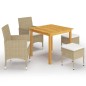 vidaXL 5-tlg. Garten-Essgruppe Beige vidaXL 5-tlg. Garten-Essgruppe Beige
