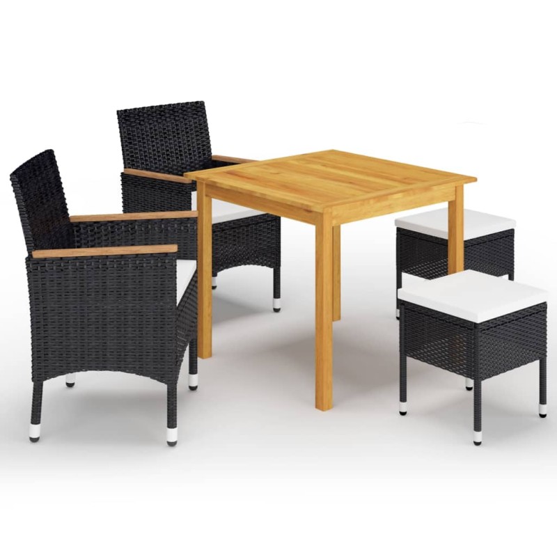 vidaXL 5-tlg. Garten-Essgruppe Schwarz vidaXL 5-tlg. Garten-Essgruppe Schwarz