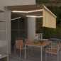 vidaXL Markise Automatisch mit Rollo LED Windsensor 4x3m Gelb Weiß vidaXL Markise Automatisch mit Rollo LED Windsensor 4x3m Gelb Weiß