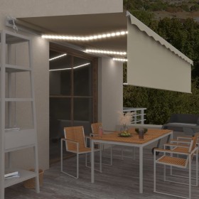 vidaXL Markise Automatisch mit Rollo LED Windsensor 6x3 m Creme 