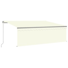 vidaXL Markise Manuell Einziehbar mit Rollo & LED 4x3 m Creme
