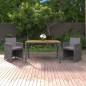 vidaXL 3-tlg. Garten-Essgruppe mit Kissen Poly Rattan Grau vidaXL 3-tlg. Garten-Essgruppe mit Kissen Poly Rattan Grau