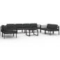 vidaXL 9-tlg. Garten-Lounge-Set mit Kissen Aluminium Anthrazit vidaXL 9-tlg. Garten-Lounge-Set mit Kissen Aluminium Anthrazit
