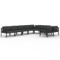 vidaXL 9-tlg. Garten-Lounge-Set mit Kissen Aluminium Anthrazit vidaXL 9-tlg. Garten-Lounge-Set mit Kissen Aluminium Anthrazit