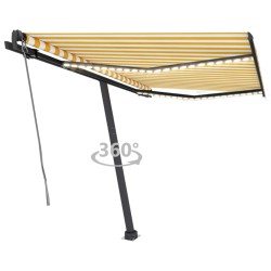 Automatische Markise mit LED & Windsensor 350x250 cm Gelb/Weiß