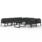 vidaXL 9-tlg. Garten-Lounge-Set mit Kissen Aluminium Anthrazit vidaXL 9-tlg. Garten-Lounge-Set mit Kissen Aluminium Anthrazit