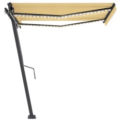Automatische Markise mit LED & Windsensor 350x250 cm Gelb/Weiß