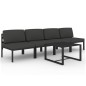 vidaXL 5-tlg. Garten-Lounge-Set mit Kissen Aluminium Anthrazit vidaXL 5-tlg. Garten-Lounge-Set mit Kissen Aluminium Anthrazit